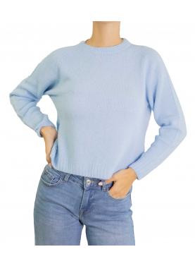 Maglia girocollo tinta unita in mohair 